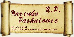 Marinko Paskulović vizit kartica